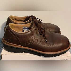 Timberland Pro Boldon SD +Alloy Toe Dark Brown Leather Oxfords work shoes sz 11